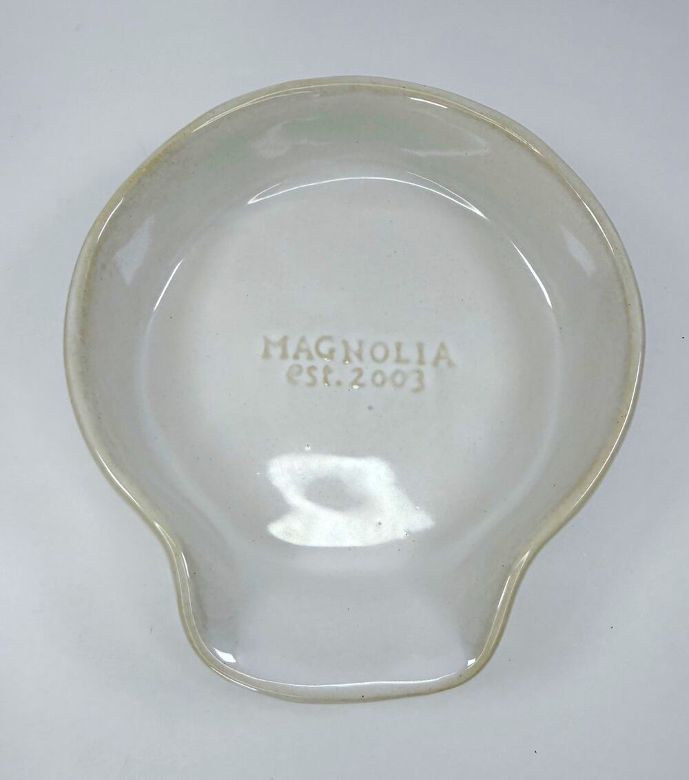 Magnolia EST. 2003 White Ceramic Spoon Rest Handmade Dishwasher Microwave Safe